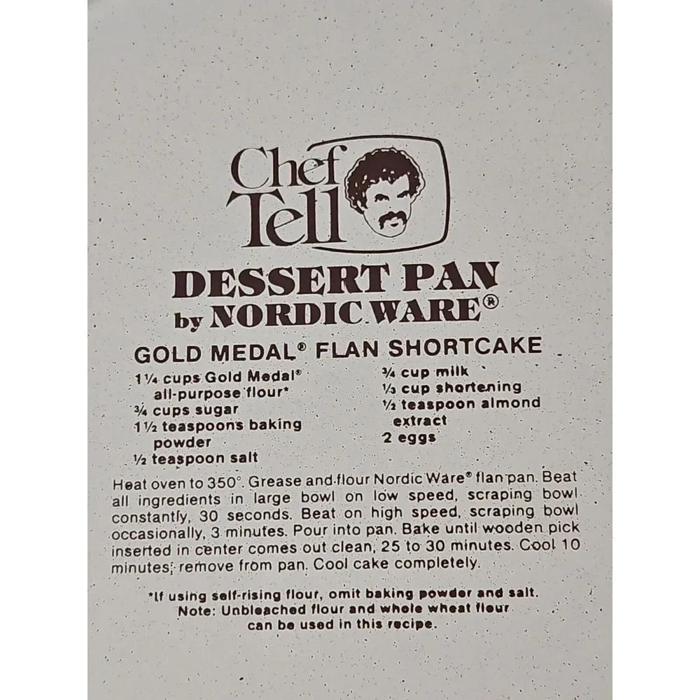 Vintage Chef Tell Dessert Pan by Nordic‎ Ware tan coating no stick 10*1.5